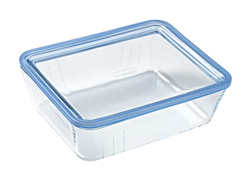 Pyrex 5424006, Pure Glass - Contenitore Rettangolare Ermetico Con Coperchio, 24 X 19 X 8 Cm, 2,6 L, Trasparente