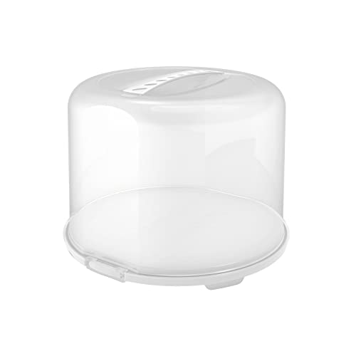 Rotho Fresh Campanello Per Torte Fresco, Xl, In Plastica Alimentare (Pp), Senza Bpa, Bianco/Trasparente, Polipropilene