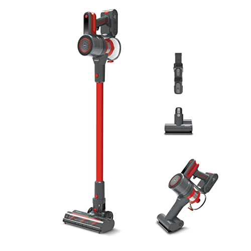 Polti Forzaspira D-Power Sr550, Scopa Elettrica Senza Fili, Motore Digitale E Tecnologia Multiciclonica,Mini Turbo Spazzola,Rosso/Grigio,Pbeu0121