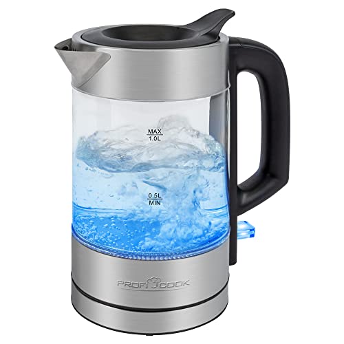 Proficook Pc-Wks 1229 G Bollitore Elettrico 1 L 1600 W Acciaio Inossidabile, Trasparente