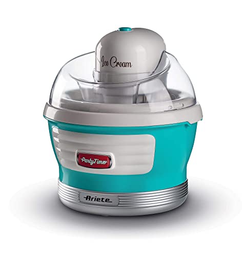 Ariete 643 Ice Cream Maker Party Time, Macchina Per Fare Il Gelato, 12W, Capacità 1,5 L, Spatola Di Miscelazione, Tempo Preparazione 30 Minuti, Coperc