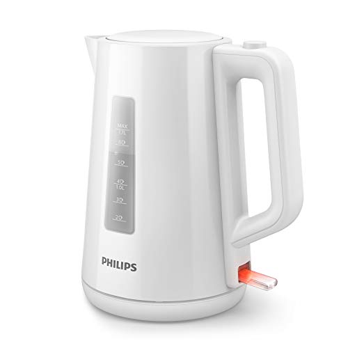 Philips Bollitore Elettrico - 1,7 L, Coperchio A Molla, Spia Luminosa, Base Girevole, Bianco (Hd9318/00)