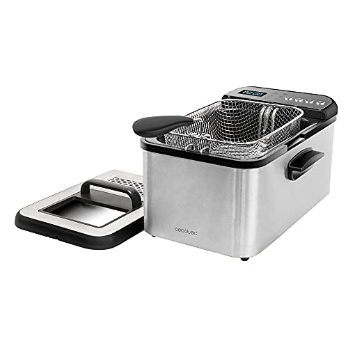 Cecotec Cleanfry Luxury 3000 Friggitrice A Olio Da 3,2 Litri, 2400 W, Acciaio Inossidabile, 5 Programmi Preimpostati, Filtro Oilclean (04300)