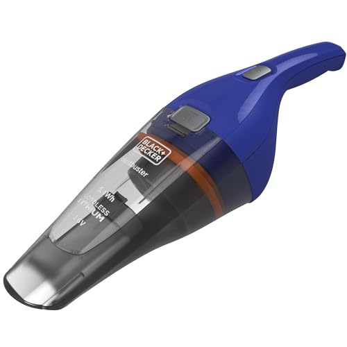 Black+Decker Nvc115Wa-Qw Aspirabriciole Senza Fili Potente A Batteria Litio Con Doppio Sistema Di Filtraggio, Blu