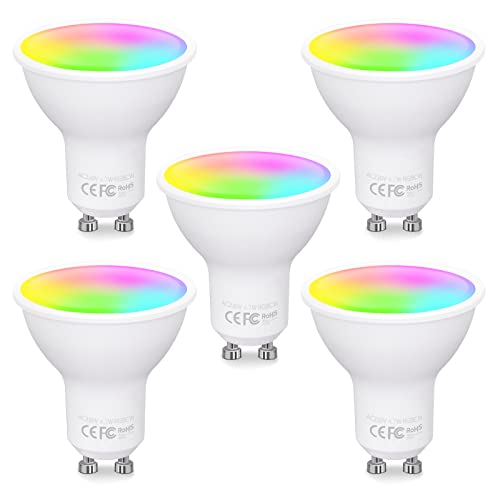 Fitop Lampadine Alexa Inteligente Led Gu10, Dimmerabile Lampadina Smart 4.7W=50W, Rgb & 2200K-6500K Bianco Freddo Caldo, Compatibile Con Alexa/Google