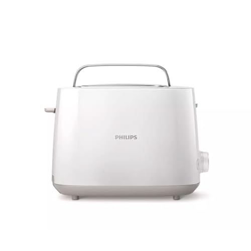 Philips Viva Collection Tostapane, 2 Fette, 8 Impostazioni, Scongelamento E Scalda Brioche Integrato, Leva Di Sollevamento, Auto Spegnimento, Bianco (