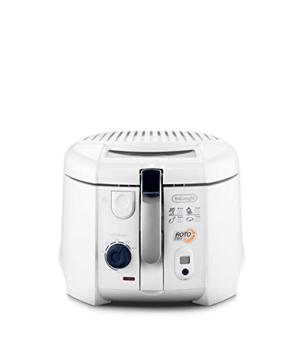 De'Longhi F28533.W1 Rotofry Friggitrice Con Cestello Rotante, Frittura Leggera, Facile Pulizia Grazie Alla Vasca Removibile, Termostato Regolabile, Ti