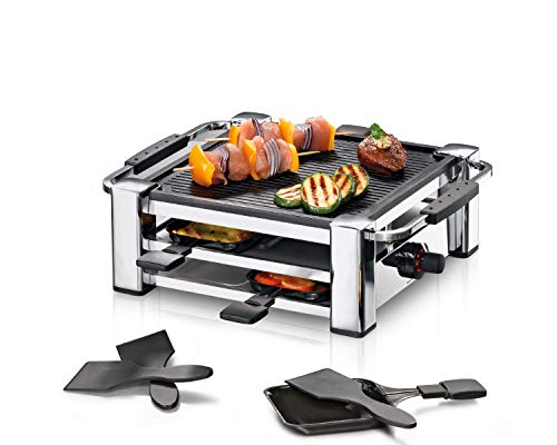 Rommelsbacher Rcc 1000 Griglia Per Raclette 4 Persona(E) Nero, Cromo 1000 W