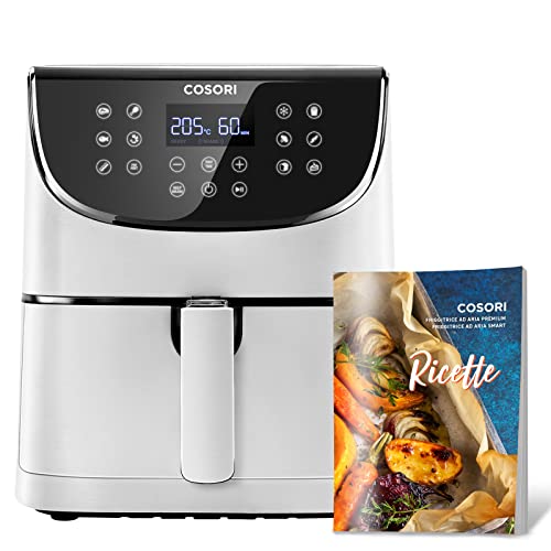 Cosori Friggitrice Ad Aria 5,5 Litri, 13 In 1 Forno Elettrico, 85% Meno Olio,1700W, 75-205°C,100 Ricette Cartacee [Italiano],Display Digitale, Cp158, 