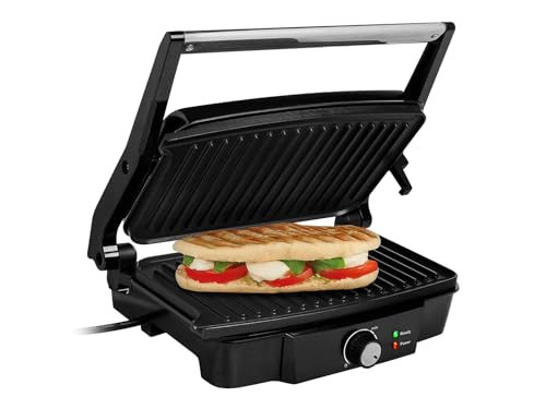 Tristar Gr-2852 Grill A Contatto Griglia Elettrica, 1500 W, Acciaio Inossidabile, Nero