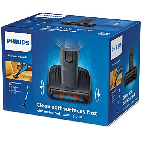 Philips Rechargeable Electric Broom Attachment, 1 Mini Turbo Brush, Compatible With Speedpro (Aqua) And 5000 Series (Aqua), Negro (Fc8079/01)