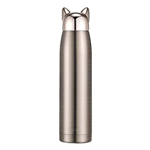 Cisixin 1 Pezzi Thermos In Acciaio Inossidabile,Thermos In Acciaio Inossidabile Con Orecchie Di Gatto, Adatto A Donne E Bambini
