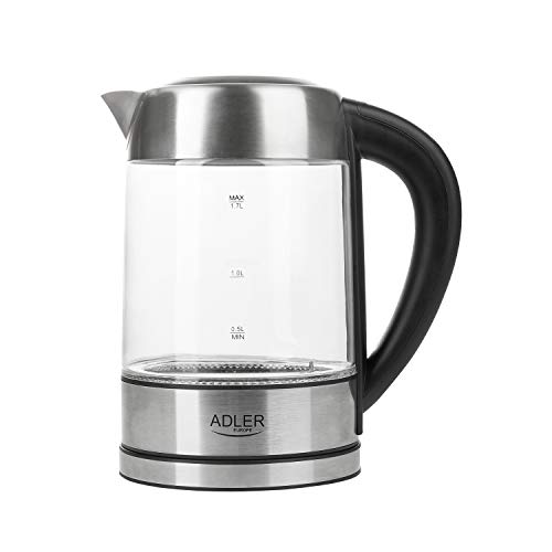 Adler Ad 1247 New Electric Kettle 1.7 L Hazelnut Stainless Steel Transparent 2200 W