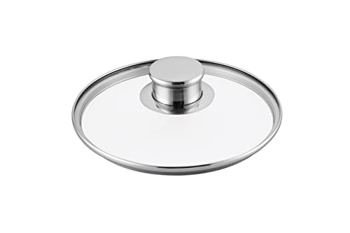 Gastrosus 163930-20 - Coperchio In Vetro Industar, 20 Cm, Con Bordo In Acciaio Inox, Coperchio Universale Da 20 Cm