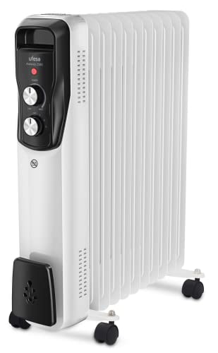 Ufesa Antares 2500 Radiatore Ad Olio, 11 Elementi, 2500 W, Termostato Regolabile, Maniglia E Ruote Per Il Trasporto