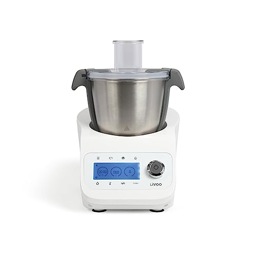 Livoo Dop219W - Robot Multifonctions Super Cooker - 12 Vitesses - 125 A 5000 Trs/Min - Bol Inox 3,5L - 1000W - Blanc