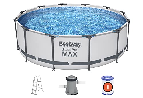 Bestway 56418-3 Set Piscina Fuori Terra Steel Pro Max Rotonda Da 366X100 Cm
