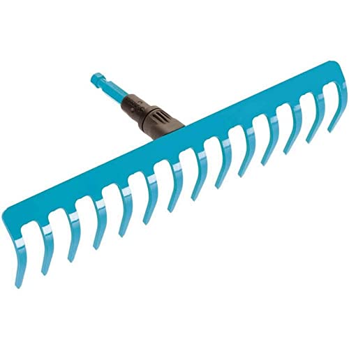 Gardena Rastrello Combisystem: Rastrello A 14 Denti, Accessorio Per La Raccolta, Il Diserbo E La Lavorazione Del Terreno, Larghezza 36 Cm (3178-20)