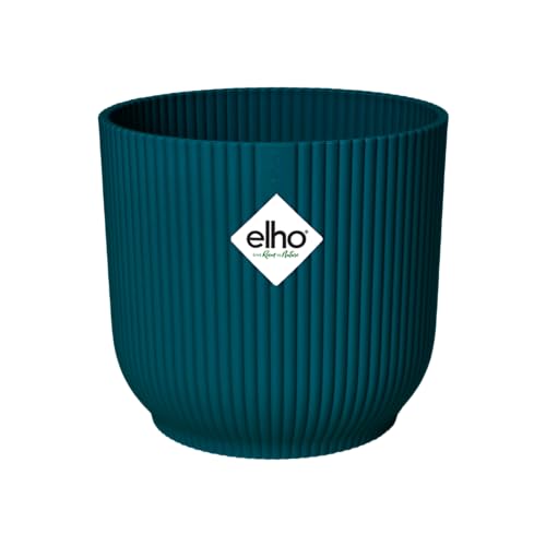 Elho Vibes Fold Round 30 - Vaso Per Interno - Ø 29.5 X H 27.2 Cm - Blu/Deep Blue