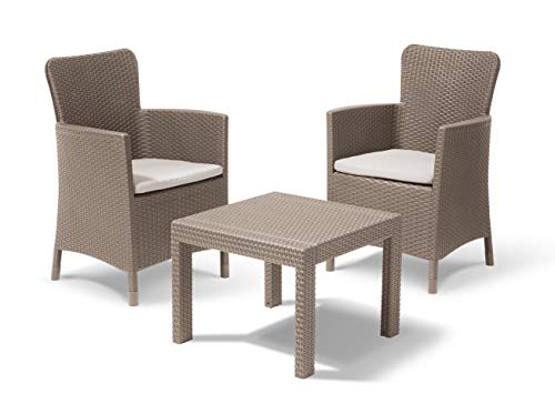 Keter Salvador Balcony Set, Set Mobili Da Esterno 2 Poltrone E Tavolino Cappucino