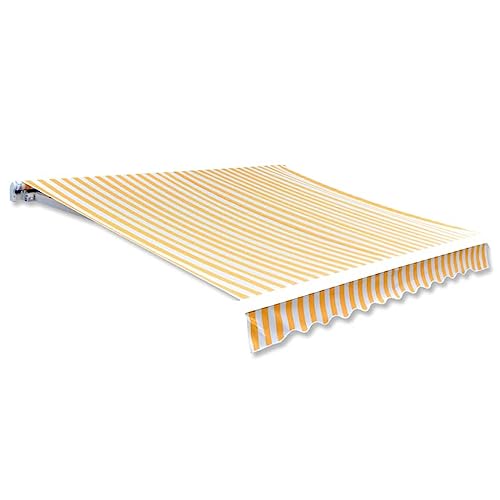 Vidaxl Tendone Parasole In Tela Arancio Bianco 450X300 Cm Idrorepellente Tenda