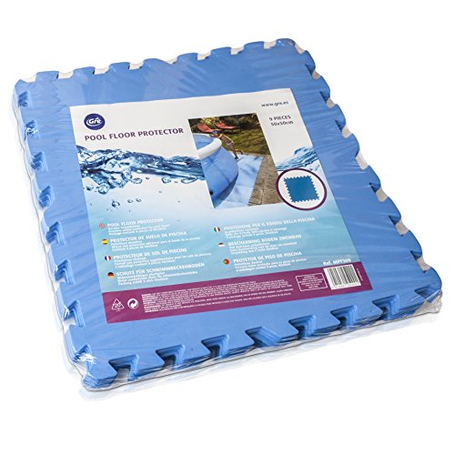 Gre Mpf509 - Protettore Di Suolo Per Piscina, 9 Pezzi, Colore Blu, Di Spessore 4,5 Mm