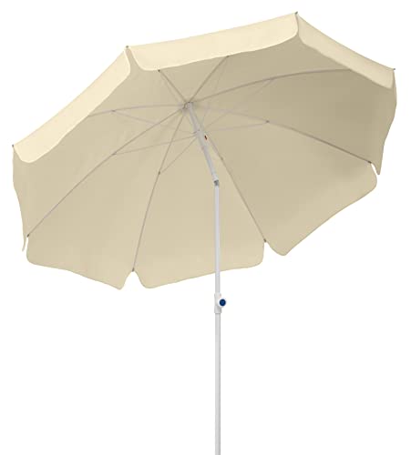 Schneider Ombrellone Ibiza, Natura, Ca. 200 Cm Ø, 8 Componenti, Rotondo