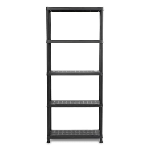 Keter Unisex - Adulto Scaffale Con Ripiani Pieni, Nero, 75 X 32 X 176 Cm