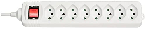 Lindy Multipresa 8 Ingressi Con Interruttore, Prese Svizzere