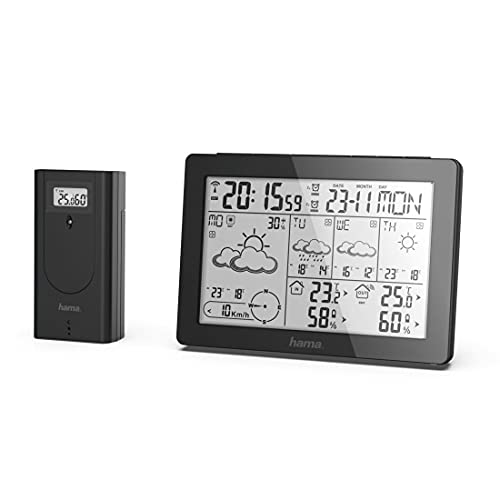 Hama Professional Weather Station (Weather Forecast With Data From Professional Meteorologists, Wireless Weather Station With Outdoor Sensor, Temperat