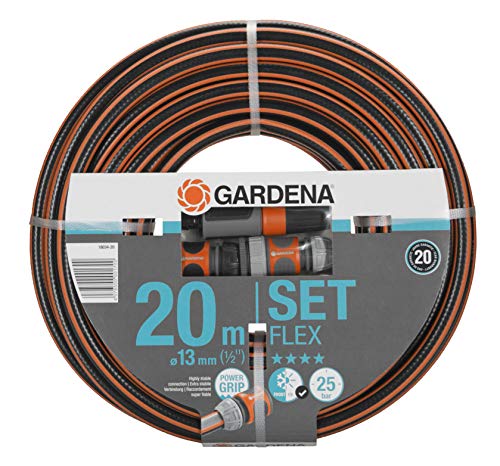 Gardena Comfort Flex 13 Mm Da 1, 2 Pollici, Con Parti Di Sistema Tubo Flessibile Da Giardino Dimensionamento Stabile, Flessibile Con Profilo Di Presa