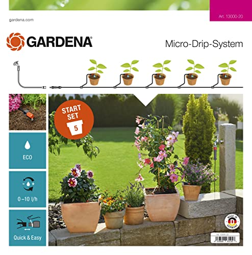 Gardena Natureup! Start Verticale Con Irrigazione: Parete Di Sostegno Per Piante Per Il Rinverdimento Di Balcone/Terrazzo/Cortile, Kit Per 15 Piante,