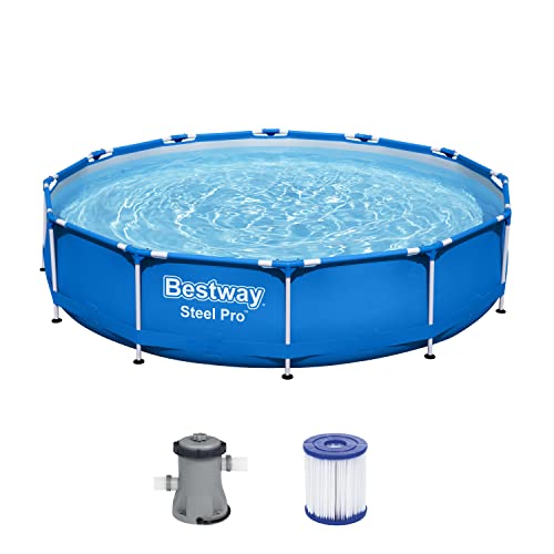 Bestway Steel Pro Frame - Piscina Rotonda, 366 X 76 Cm, Colore: Blu