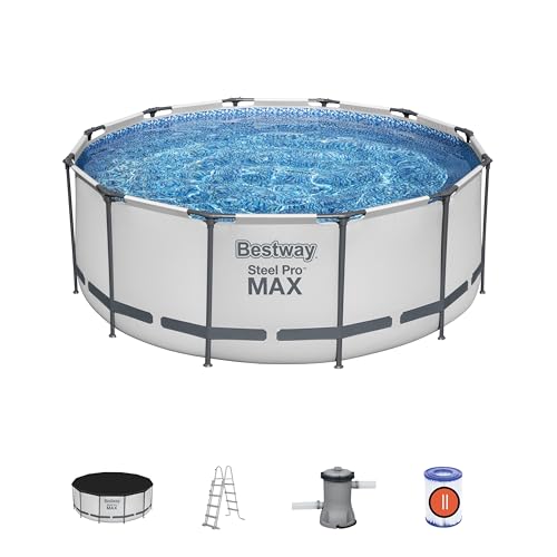 Bestway 56420-3 Set Piscina Fuori Terra Steel Pro Max Rotonda Da 366X122 Cm
