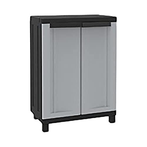 Terry, Twist Black 680, Armadietto Da Interno Esterno A 2 Ante, 1 Ripiano Interno Regolabile. Materiale: Plastica, Dimensioni: 68X39X91,5 Cm