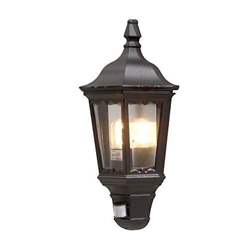 Konstsmide Firenze 7230-750 - Lampada Da Parete Per Esterni, Con Sensore Pir E Rilevatore Di Movimento, 1 Lampada Da Parete E27 Max Da 100 W, In Allum