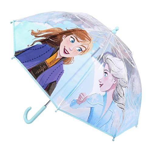 Cerdá Life'S Little Moments Paraguas Transparente De Frozen 2/Apertura Manual, Compuesto Por 8 Varillas Y Con Tubo Metálico De Alta Resistencia - Lice