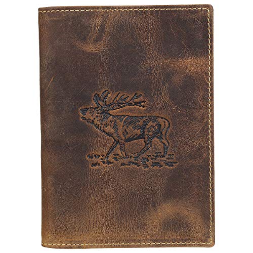 Greenburry Astuccio Portadocumenti In Pelle Di Cervo Vintage 12 Cm