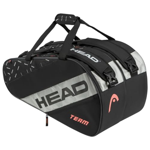 Head Borsa Da Padel Team, Nero/Ceramica Bianca, Large