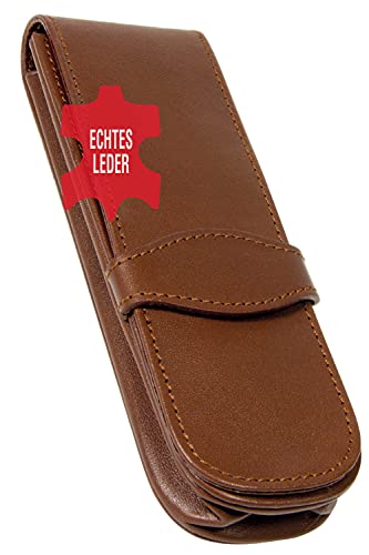 Online - Funda De Piel Para 2 Bolígrafos, Color Marrón