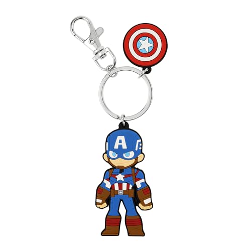 Avengers Gh00332Rl.Ph - Portachiavi In Silicone Con Ciondolo A Forma Di Capitan America, Colore: Rosso E Blu, Blu, Taglia Unica, Cartoni