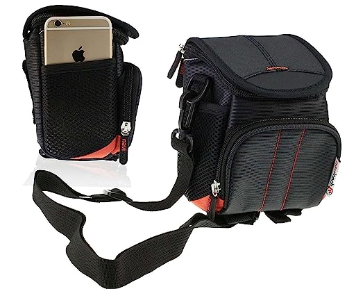 Navitech Borsa A Tracolla Nera Per Fotocamera – Compatibile Con La Fotocamera Digitale Kodak Pixpro Fz55, Nero, Taglia Unica