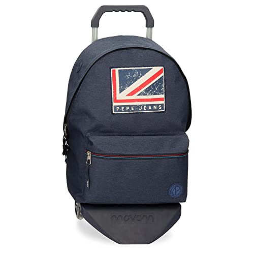 Pepe Jeans Aidan Zaino Per Portatile Doppio Scomparto Con Carrello 15,6" Blu 31 X 44 X 17,5 Cm Poliestere 20,46 L