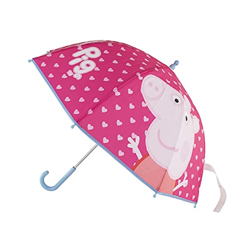 Cerdá Life'S Little Moments - Paraguas Transparente Niña De Peppa Pig - Apertura Manual Con Mecanismo Antiviento Y Proteccion En Las Varillas Para May