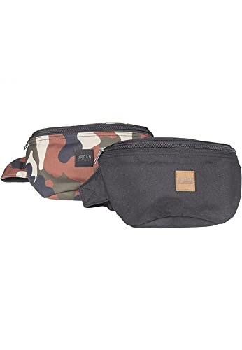 Urban Classics Hip Bag 2-Pack Borsa Messenger, 24 Cm, Multicolore (Blk/Rustycamo)