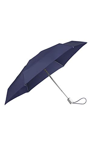 Samsonite Alu Drop S - 4 Section Auto Open Close Mini Ombrello Pieghevole, 21 Cm, Blu (Indigo Blue)