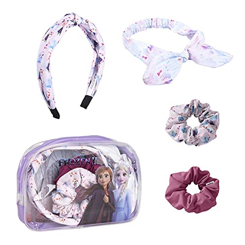 Cerdá Life'S Little Moments - Neceser Transparente Con Accesorios Para El Pelo De Frozen Ii - Licencia Oficial Disney