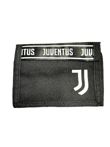 Portafoglio Uomo -F.C. Juventus Calcio, Nero Bianco - Portamonete Con Chiusura Cerniera Zip - Multi Scomparti Interni - Portafoglio Bambino- Squadre C