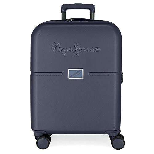 Pepe Jeans Accent Valigia Da Cabina Blu 40X55X20 Cm Abs Rigido Chiusura Tsa Integrata 37L 3,22 Kg 4 Doppie Ruote Bagaglio A Mano