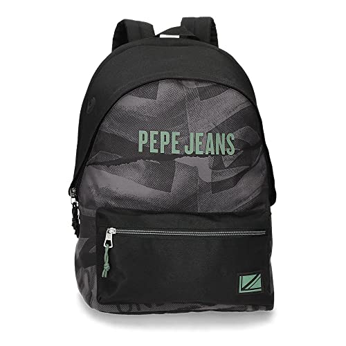 Pepe Jeans Davis Zaino Per Portatile Doppio Scomparto Adattabile A Carrello 15,6" Nero 31 X 44 X 17,5 Cm Poliestere 20,46 L